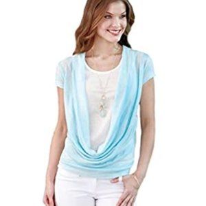 Womens Cowl-Neck Duet Top size Medium